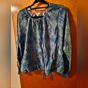 Time and Truwomens  Geometric Blue Blouse